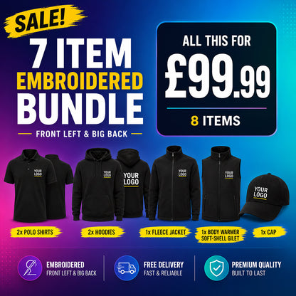7 Items Bundle Front + Back Embroidered